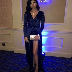 Satin Slit Formal Dress